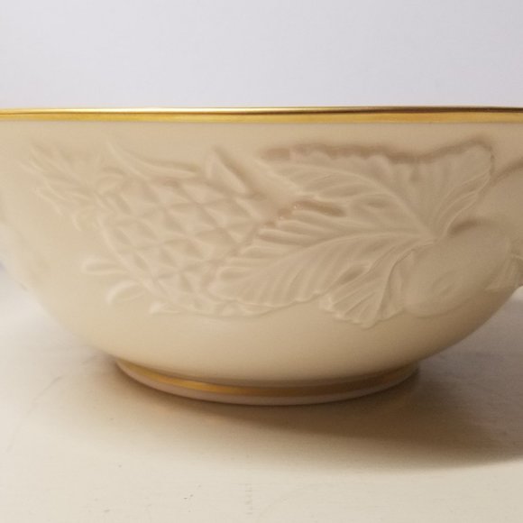 Lenox Fruits of Life 24K Gold Rim Brand New 9" Round Vegetable Bowl - Picture 2 of 13
